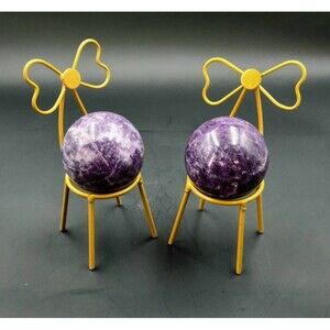 1 Metal Chair Sphere Stand‎ - Crystal Ball Holder, Peace, Zen, Orb Holder, Gold